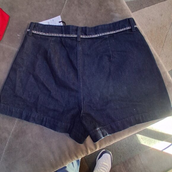 Zara Women's Whipstitch Denim Shorts NWT Sz 12 - Picture 4 of 6